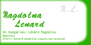 magdolna lenard business card
